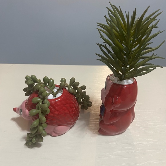 Valentine’s Pink Mini Animal Planter Set - Picture 2 of 7